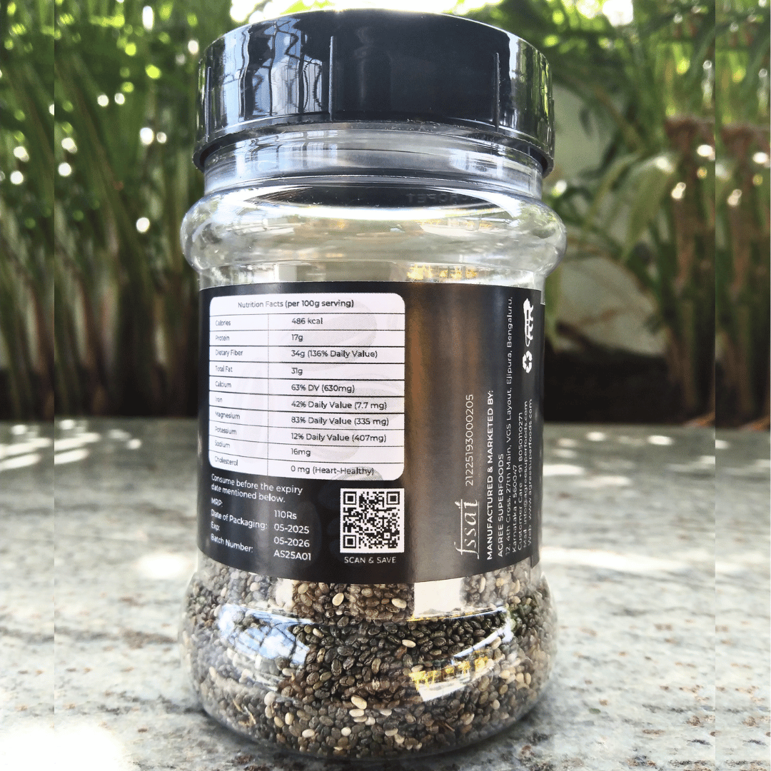 Close-up of Organic Chia Seeds – Rich in Omega-3 and Fiber – Gluten-Free Superfood